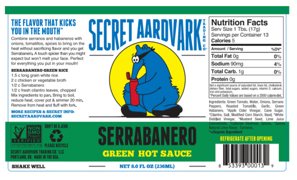 Secret Aardvark serrabanero label