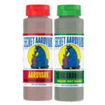 bottles of aardvark sauce and serrabanero