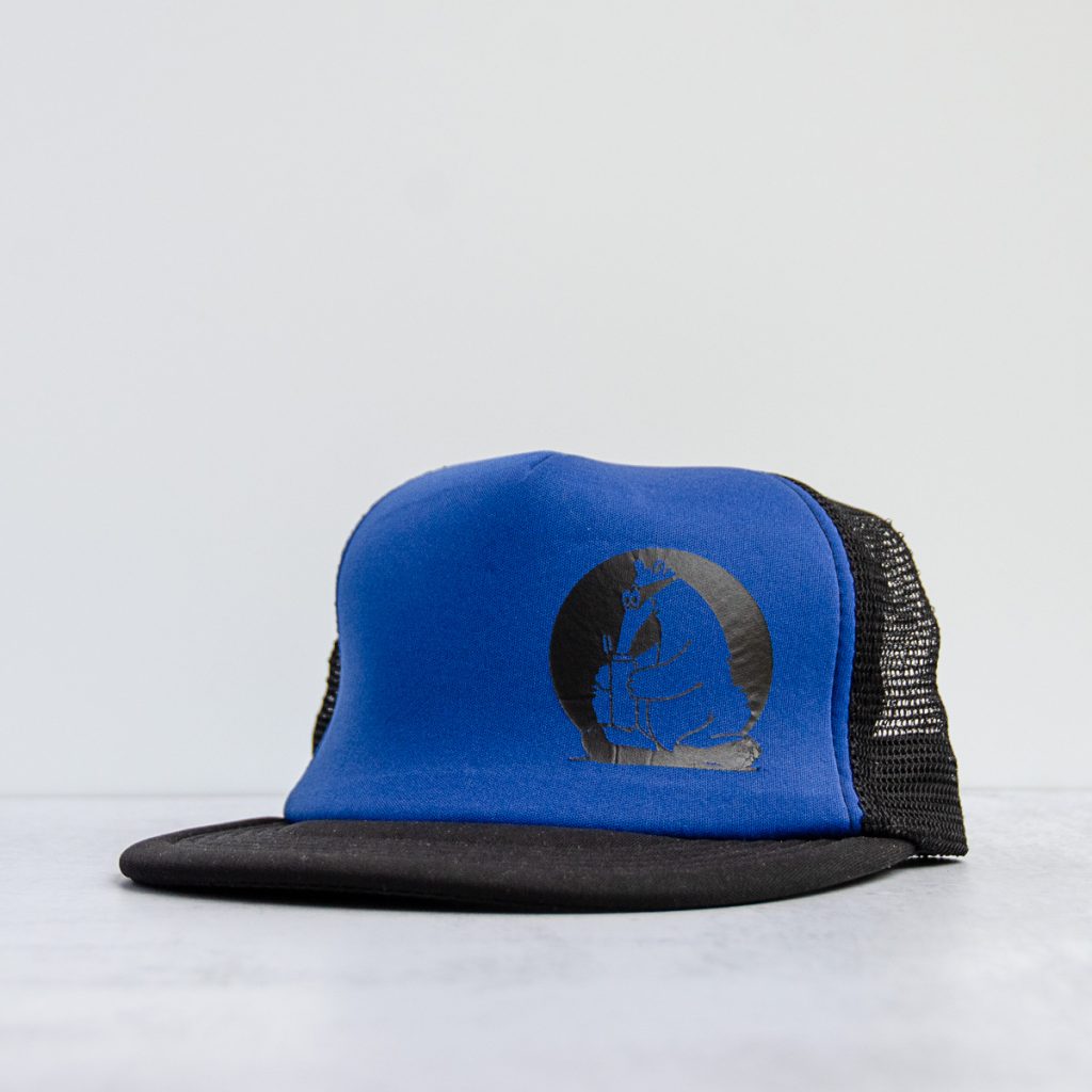 Blue secret aardvark trucker cap