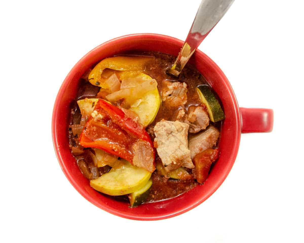 bowl of chicken and veggie stew