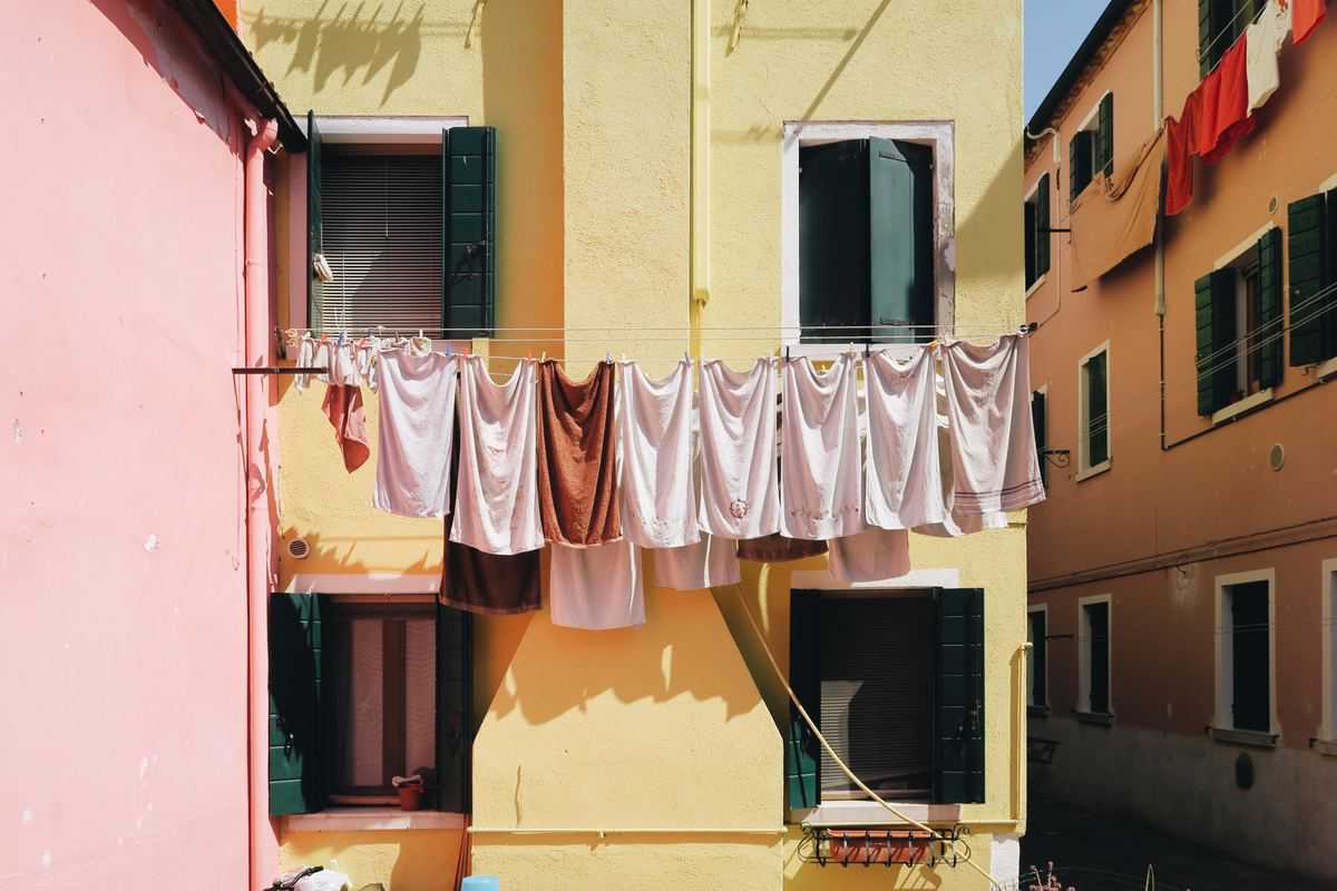 laundry hanging up to dry