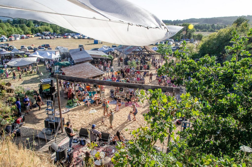 Aerial view of wildwood music festival
