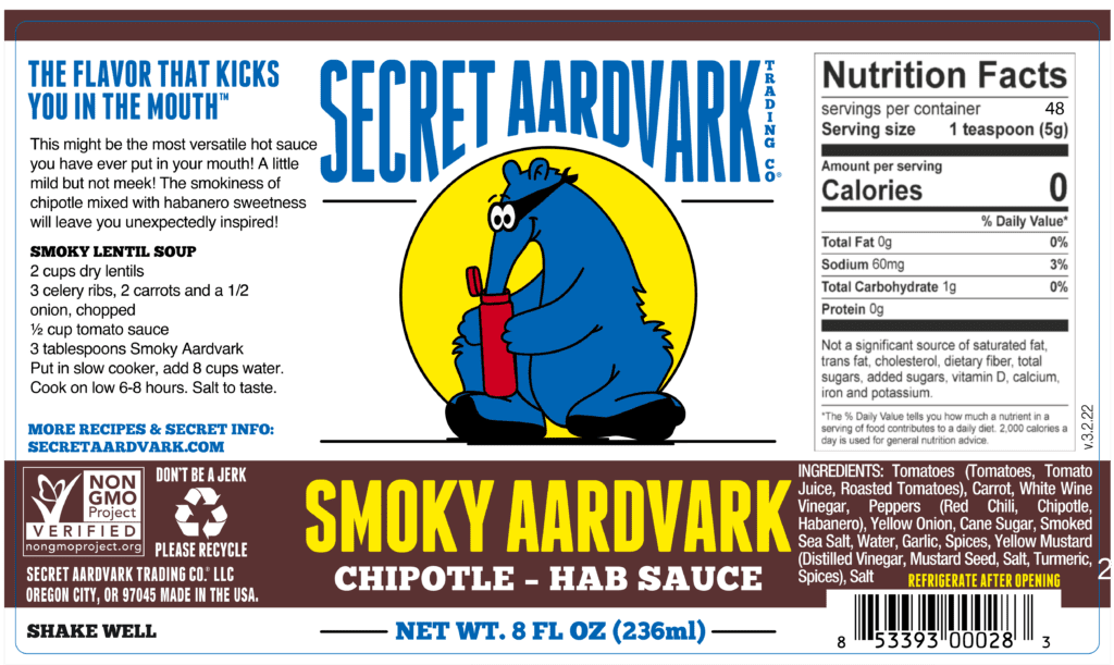 Label for Smoky Aardvark
