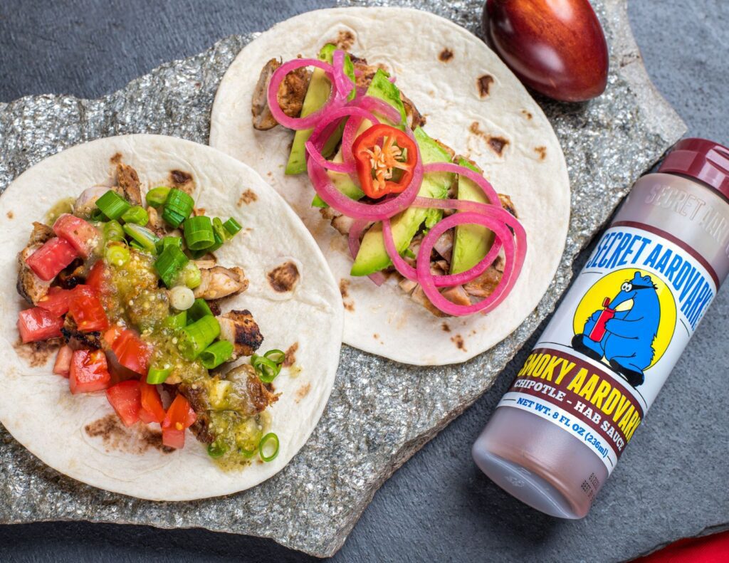 Chipotle Lime Chicken Taco recipe with Secret Aardvark hot sauce