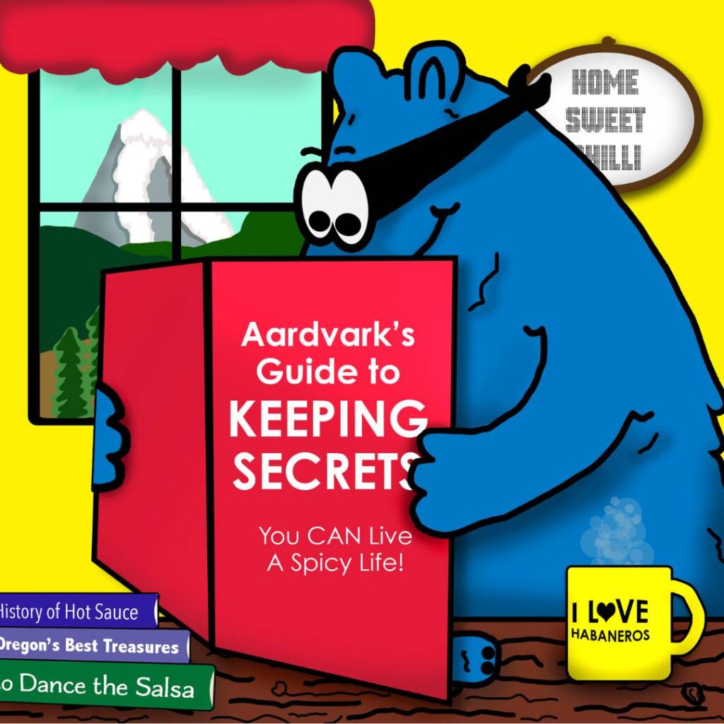 Fan art illustration of Secret Aardvark reading "Aardvark's Guide to Keeping Secrets"