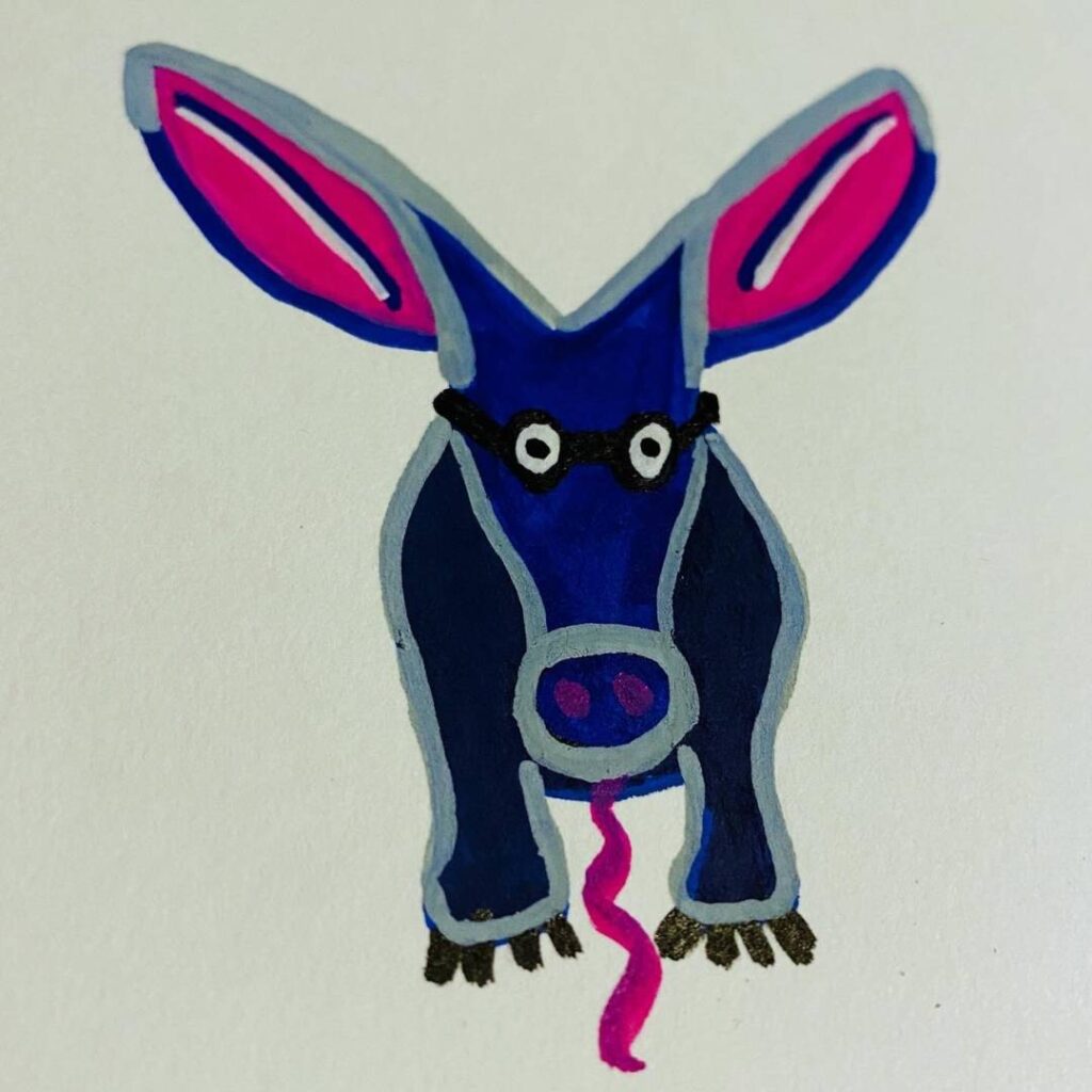 Hand-drawn aardvark